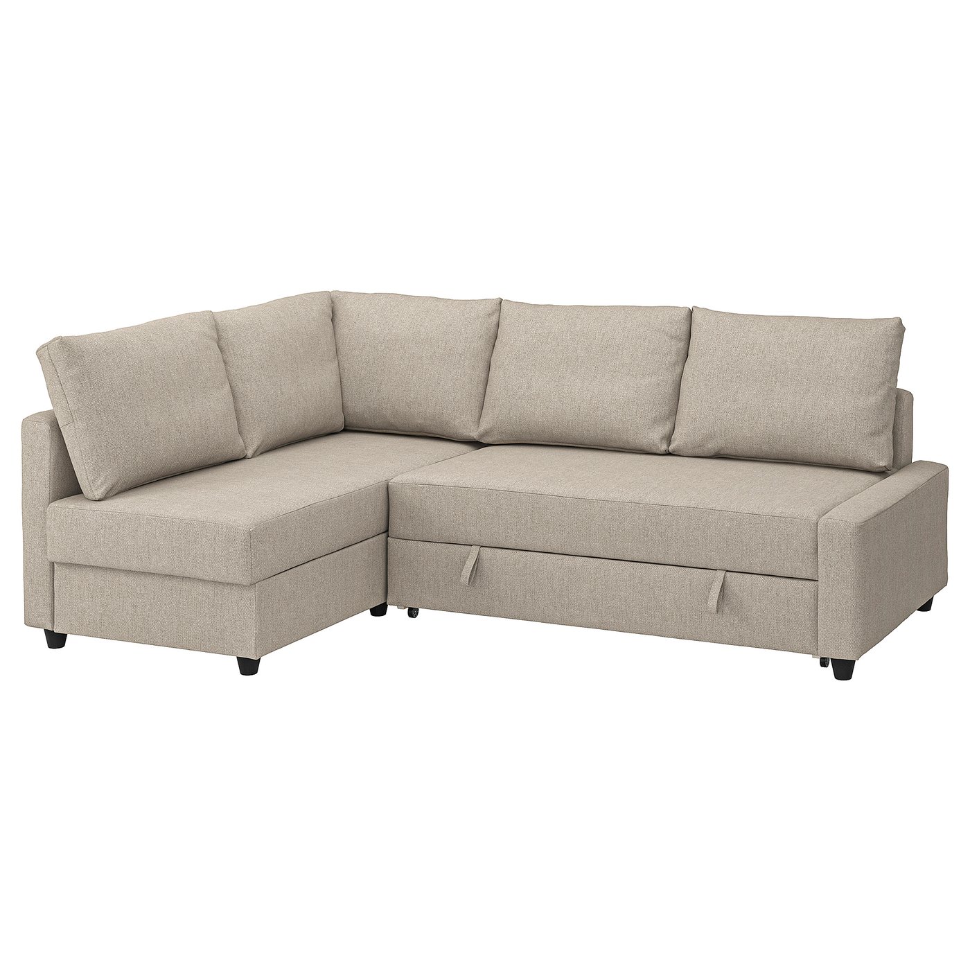 Friheten Divano Letto Angolarecontenitore Con Cuscini Schienale Extra Hyllie Beige
