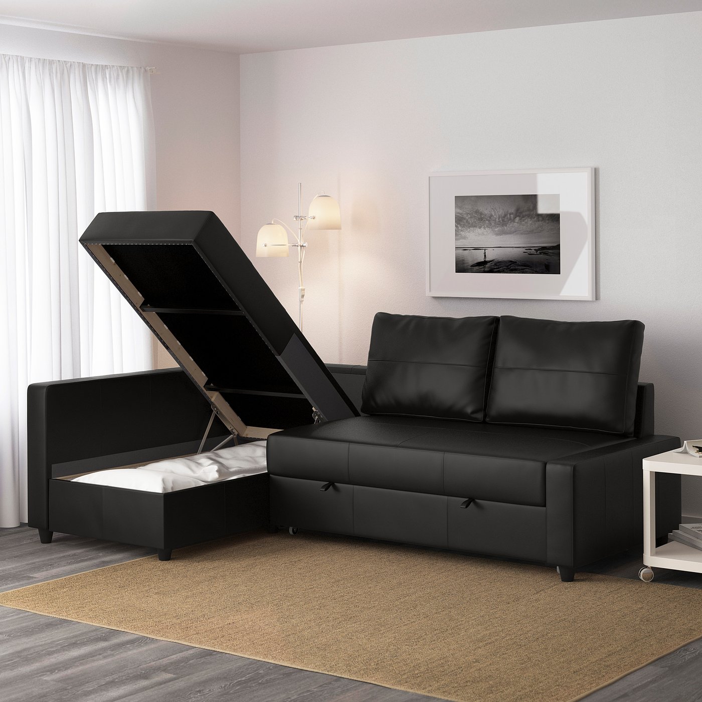 Friheten Divano Letto Angolare Contenitore Bomstad Nero Ikea It