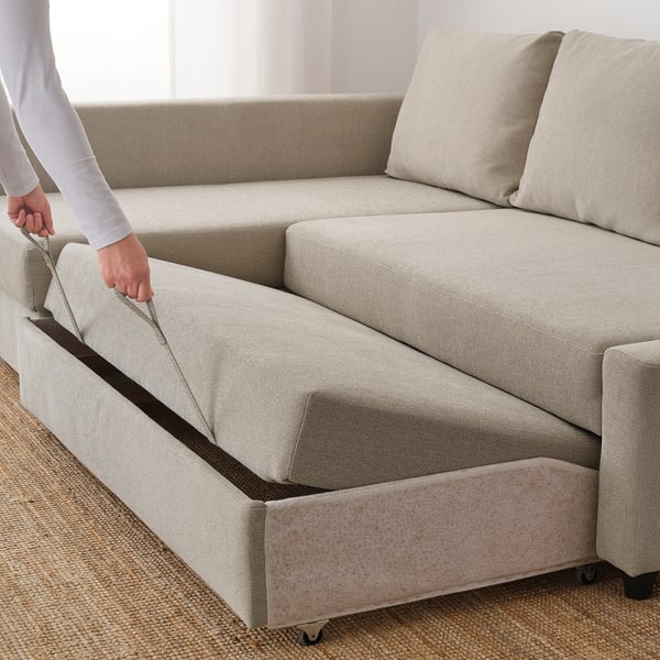 Friheten Divano Letto Angolare Contenitore Hyllie Beige Ikea It