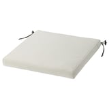 Cuscino Froson bianco sporco, rettangolare con lacci neri, uso esterno, chiusura con cerniera.