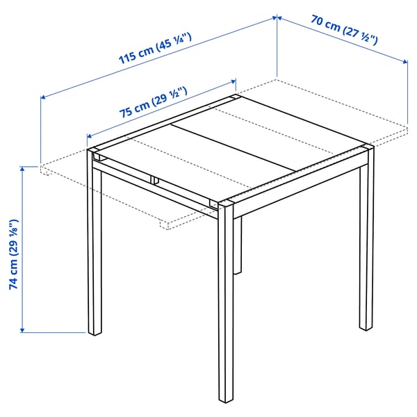 Illustrazione con le misure del prodotto: GLIVARP.