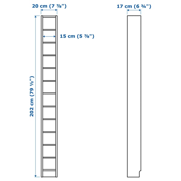 GNEDBY Scaffale, bianco, 202 cm