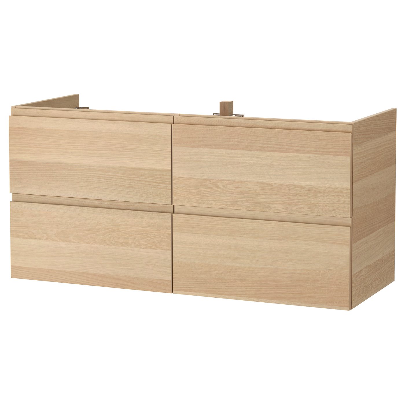 Mobile Completamente In Legno Doppio Lavabo.Godmorgon Mobile Per Lavabo Con 4 Cassetti Effetto Rovere Con Mordente Bianco 120x47x58 Cm Ikea It