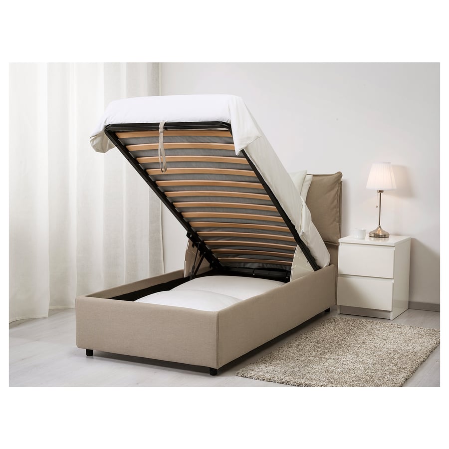 GRESSVIK Fodera per letto con testiera, Orrsta beige ...