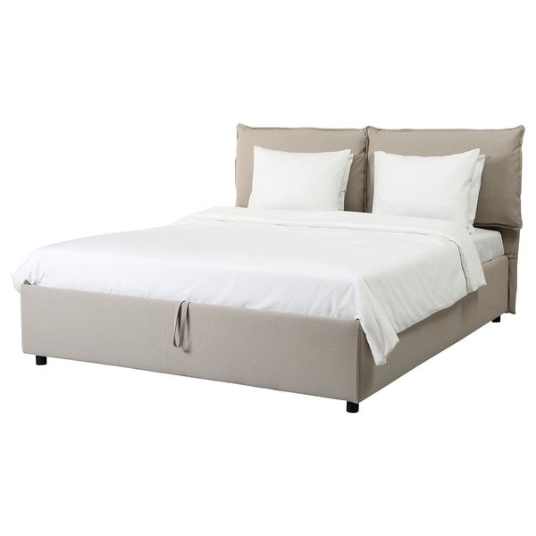 gressvik fodera struttura letto 2 cuscini orrsta beige 140x200 cm