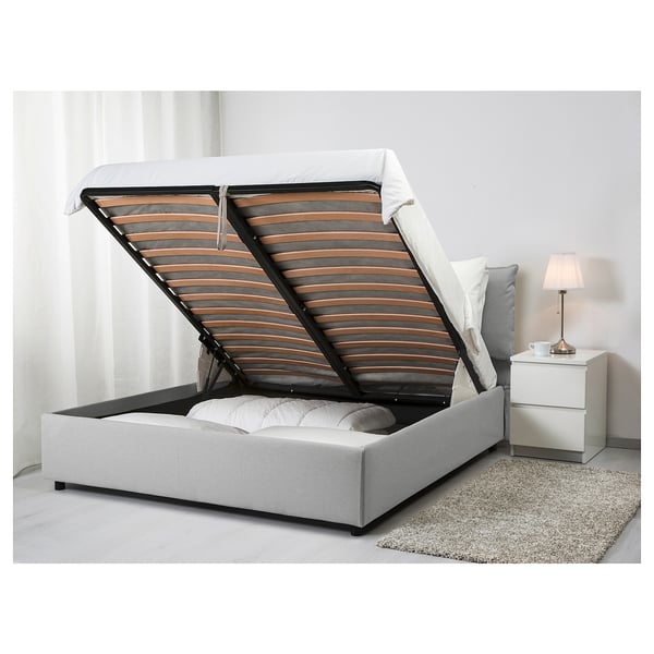 gressvik fodera struttura letto 2 cuscini orrsta grigio chiaro 160x200 cm