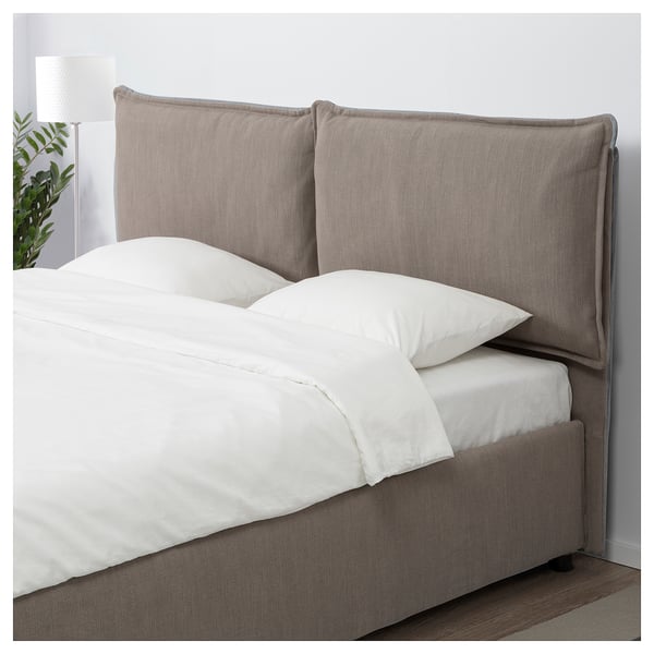 GRESSVIK Struttura letto con contenitore - grigio-beige - IKEA