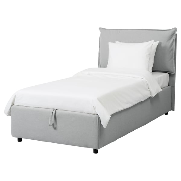 GRESSVIK Struttura letto con contenitore - grigio chiaro ...