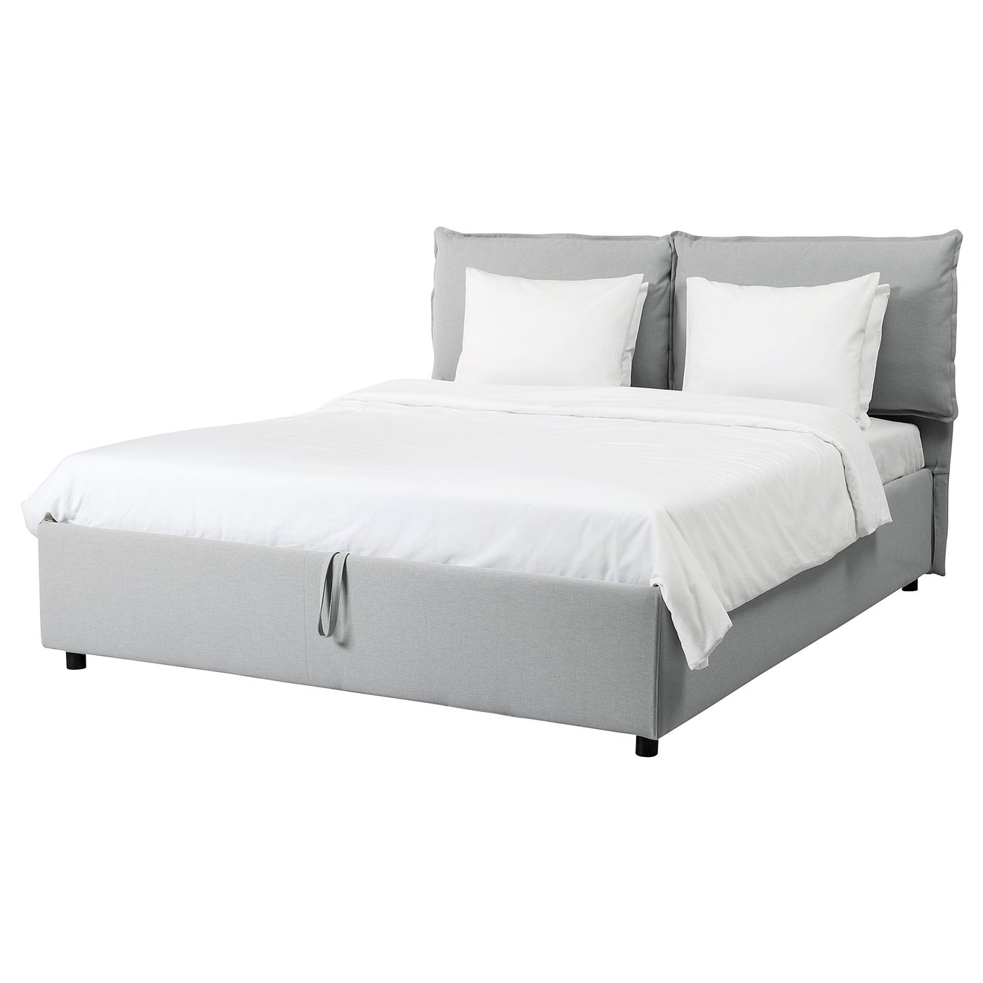 gressvik struttura letto con contenitore grigio chiaro 140x200 cm