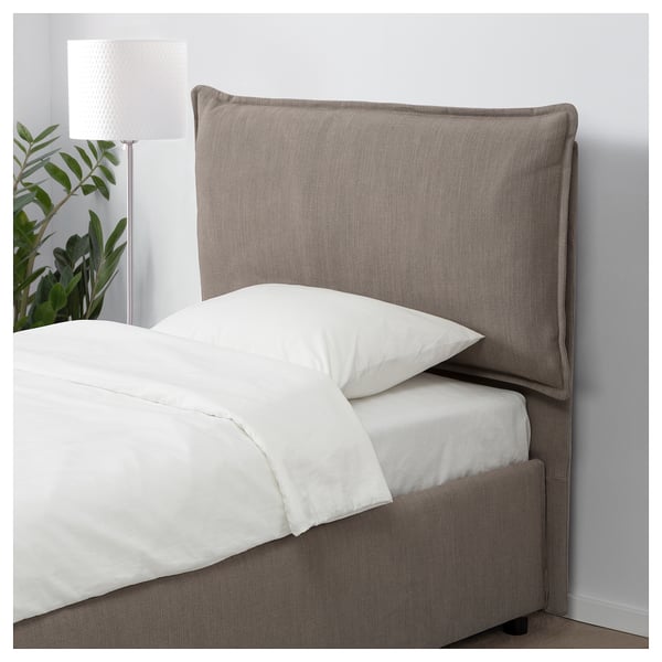 gressvik struttura letto con contenitore grigio beige 90x200 cm