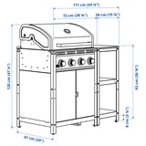 Illustrazione con le misure del prodotto: GRILLSKÄR.
