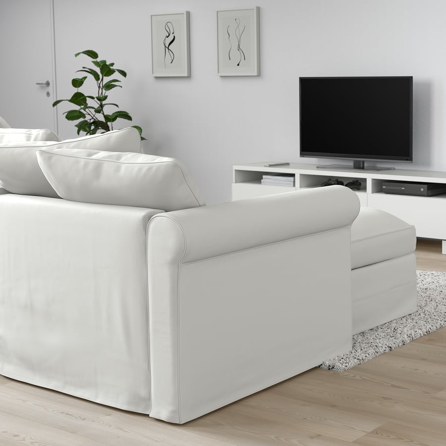 GRÖNLID divano letto 3 posti/chaiselongue, Inseros bianco IKEA Italia