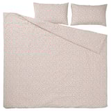 Set letto floreale, beige e arancione, cotone/viscosa, piumino e federe.