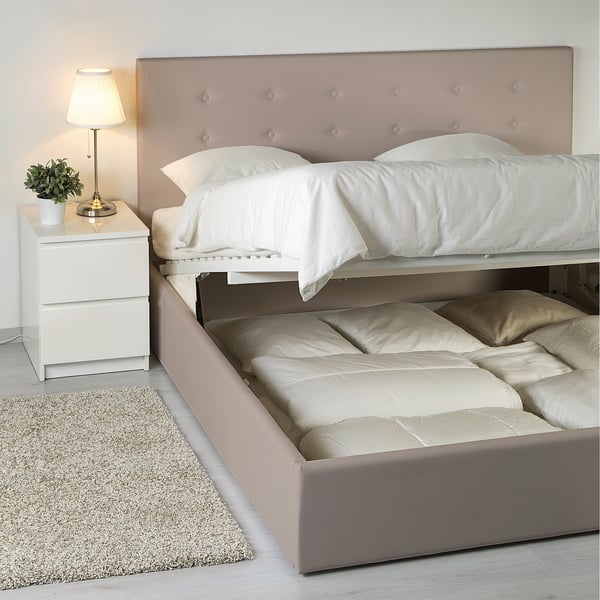 Gvarv Struttura Letto Con Contenitore Idhult Beige 140x200 Cm Ikea It