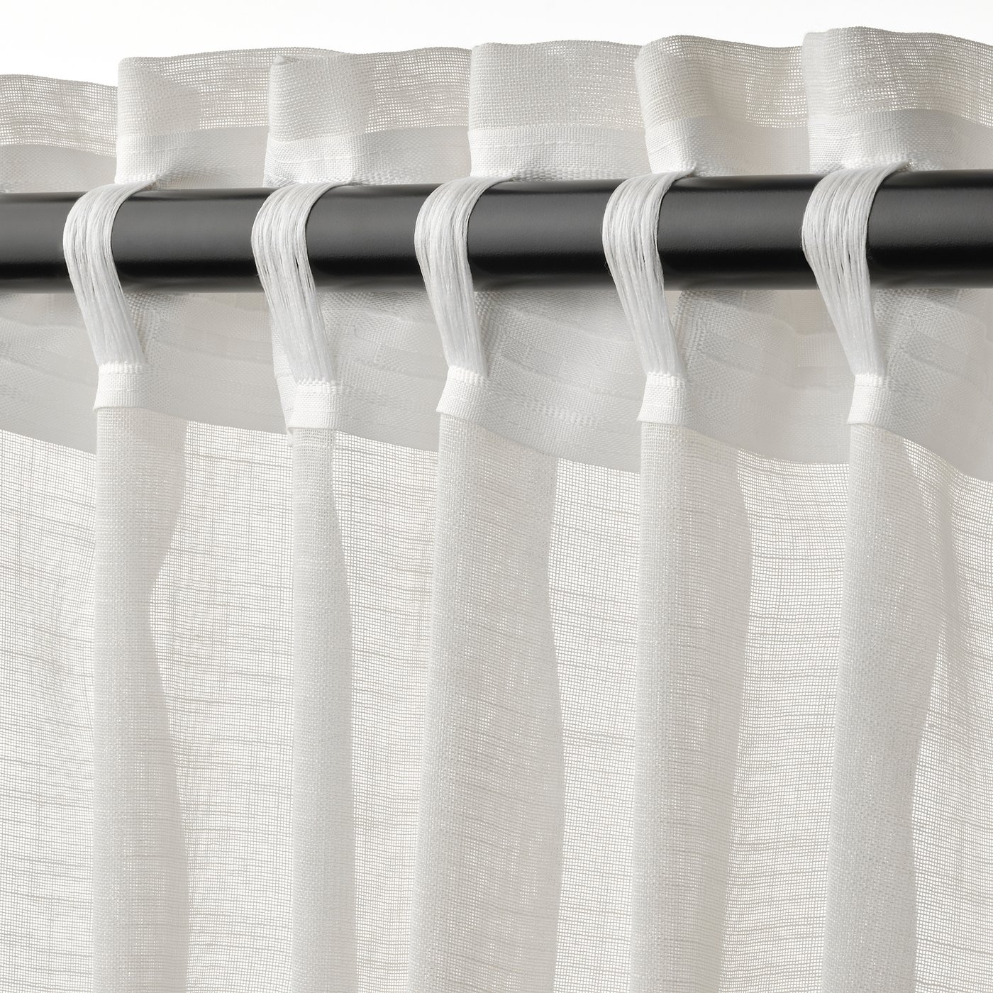 Tenda In Voile Bianco Con Fiori E Volant – Nastro Arricciato 145x400 Cm LB-15wb Per Finestre Da 180 A 300 Cm
