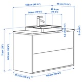 Illustrazione con le misure del prodotto: HAVBÄCK.