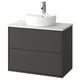 HAVBÄCK / TÖRNVIKEN Mobile lavabo/cassetti/lavabo/misc, grigio scuro/bianco effetto marmo, 82x49x79 cm