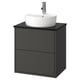 HAVBÄCK / TÖRNVIKEN Mobile lavabo/cassetti/lavabo/misc, grigio scuro/nero effetto marmo, 62x49x79 cm