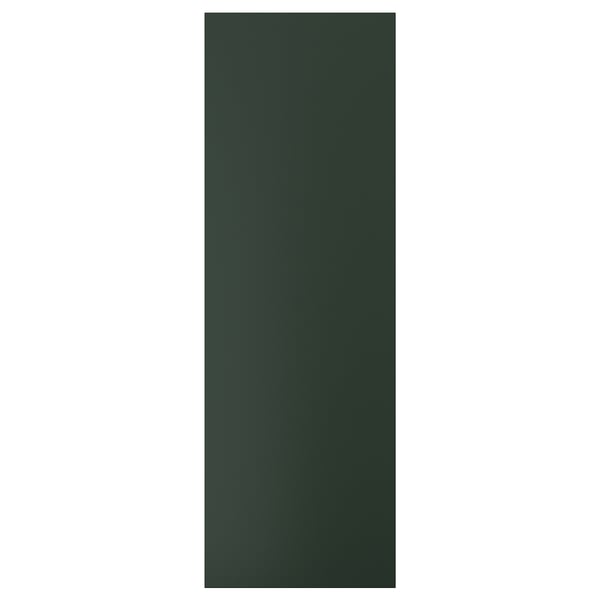 Una porta HAVSTORP in verde intenso. Il suo rettangolare, liscio con linee rette, realizzato in vernice acrilica e fibra di legno.
