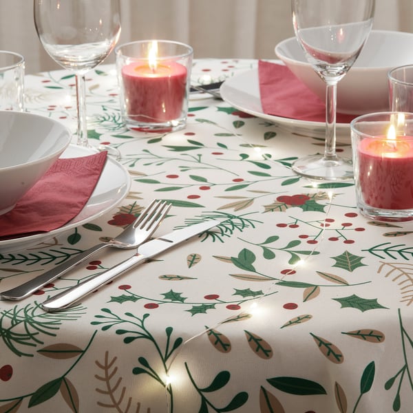 Havsvar Tovaglia Foglia Verde Rosso 150 Cm Ikea It