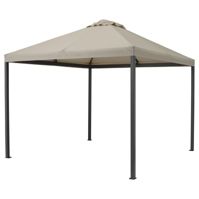 HIMMELSÖ Gazebo, grigio scuro/grigio-beige, 300x300 cm