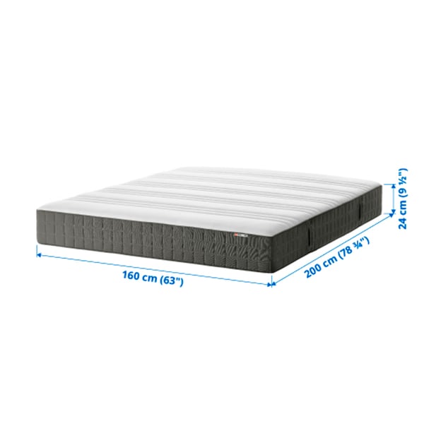 Hovag Materasso A Molle Insacchettate Rigido Grigio Scuro 160x200 Cm Ikea It