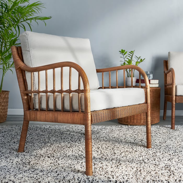 Poltrona In Vimini Rattan Per Esterno E Interno – Cm 67x80x86 – Seduta Comoda E Robusta Per Giardino E Terrazzo