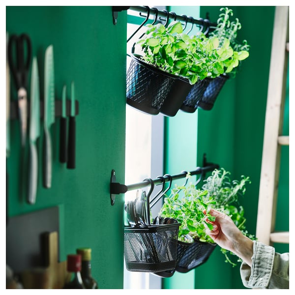 HULTARP Contenitore, nero/rete, 14x16 cm