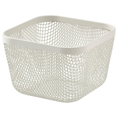 IKEA 365+, bianco, cestello a rete, forma quadrata, acciaio plastificato.