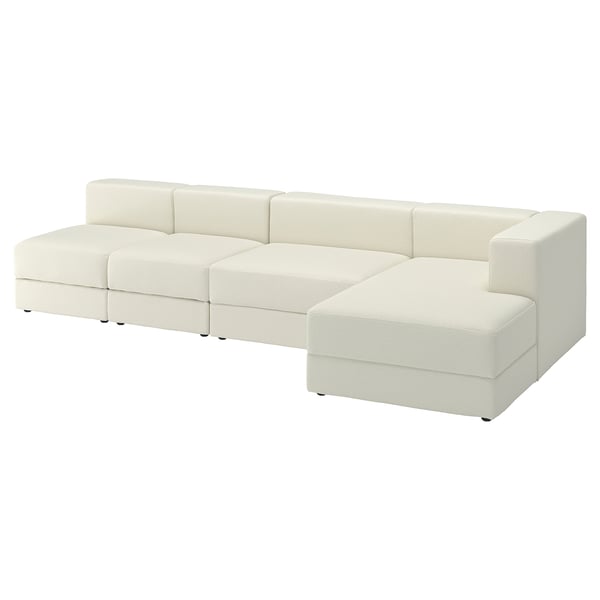 JÄTTEBO Divano comp 4,5 posti/chaise-longue, destro/Axvall bianco sporco
