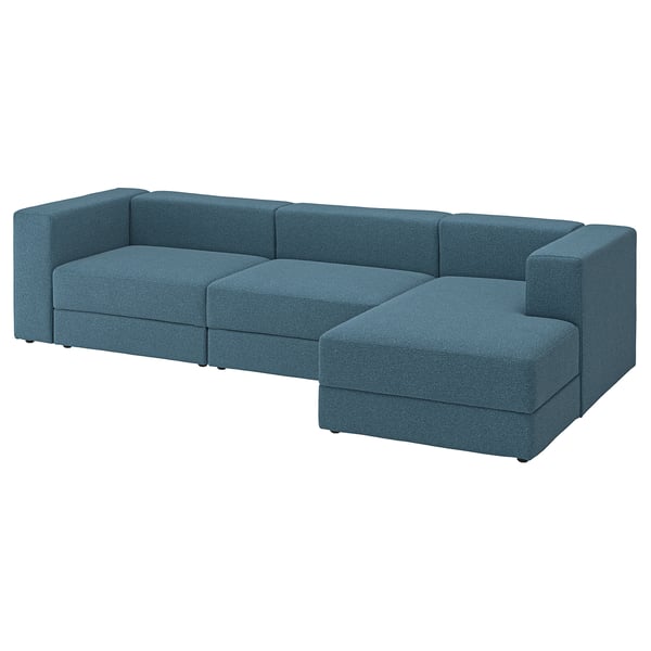 JÄTTEBO Divano comp 4 posti/chaise-longue, destro/Axvall blu grigio scuro
