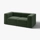 Divano modulare verde JÄTTEBO, design moderno con linee pulite, copertura in tessuto morbido, comodo con lo spazio per riporre.