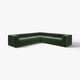 JÄTTEBO: divano modulare verde, sedili profondi, schiuma ad alta resilienza, tessuto twill, linee pulite.