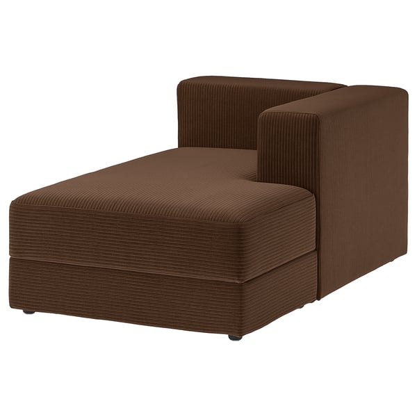JÄTTEBO Elemento chaise-longue destro, con bracciolo/Samsala marrone scuro