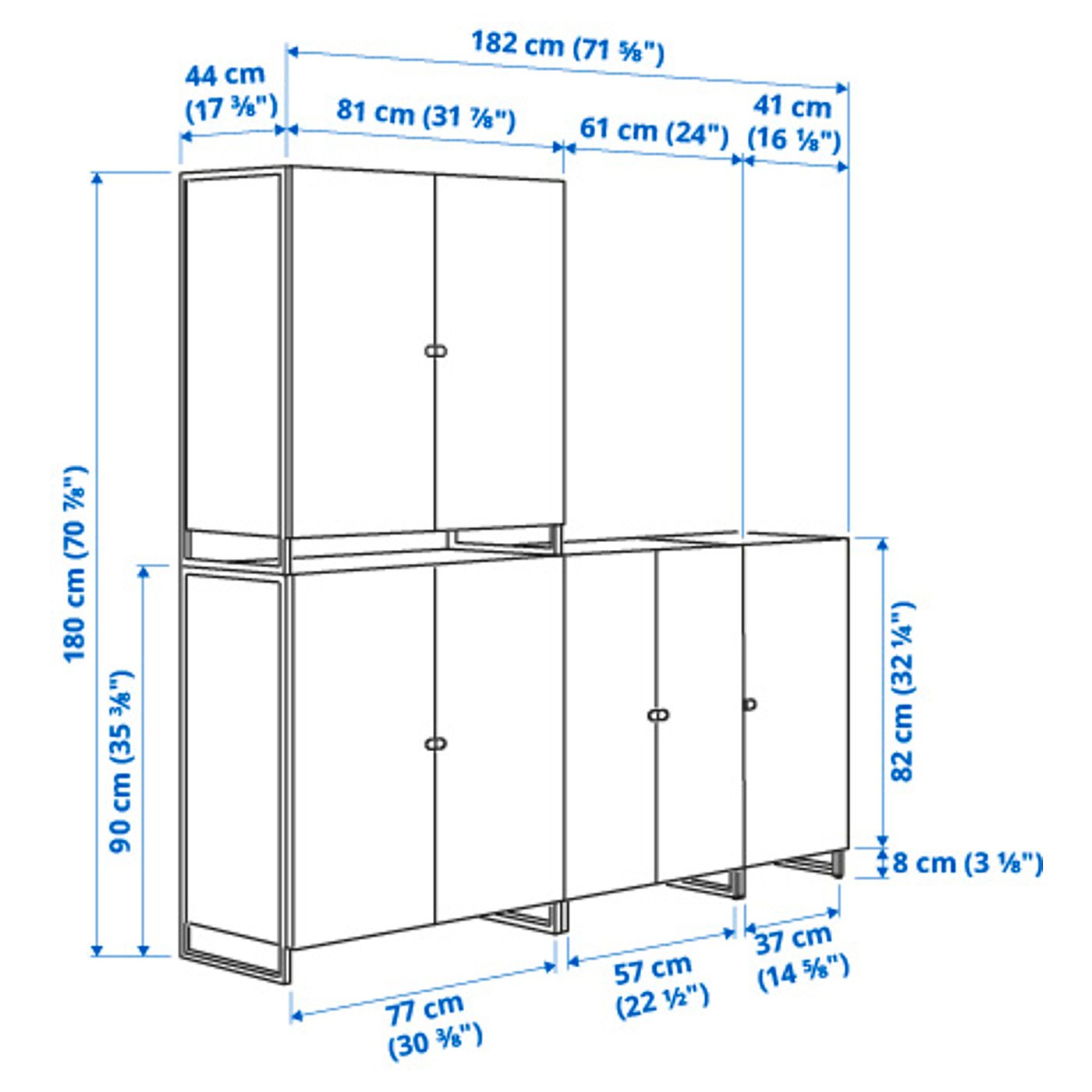 Scaffale in acciaio inox PREMIUM - 1800x490mm - con 4 ripiani