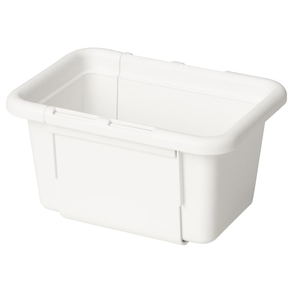 Scatola allungabile bianca KACKLA, plastica, forma rettangolare, design minimalista.