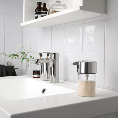 Dispenser Sapone 2 In 1 Con Portaspugna Bianco – 500 Ml, Base Trasparente, Antiscivolo Per Cucina E Bagno