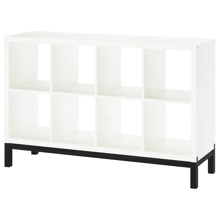 KALLAX scaffale con base, bianco/nero, 147x94 cm - IKEA Italia