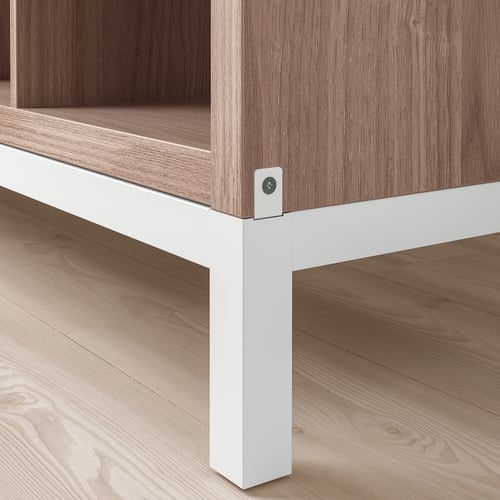 KALLAX scaffale con base, effetto noce/grigio chiaro bianco, 147x94 cm ...