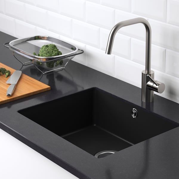 KILSVIKEN Lavello da incasso, 1 vasca - nero materiale ...