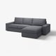 KIVIK Divano a 3 posti con chaise-longue, Gunnared grigio fumo