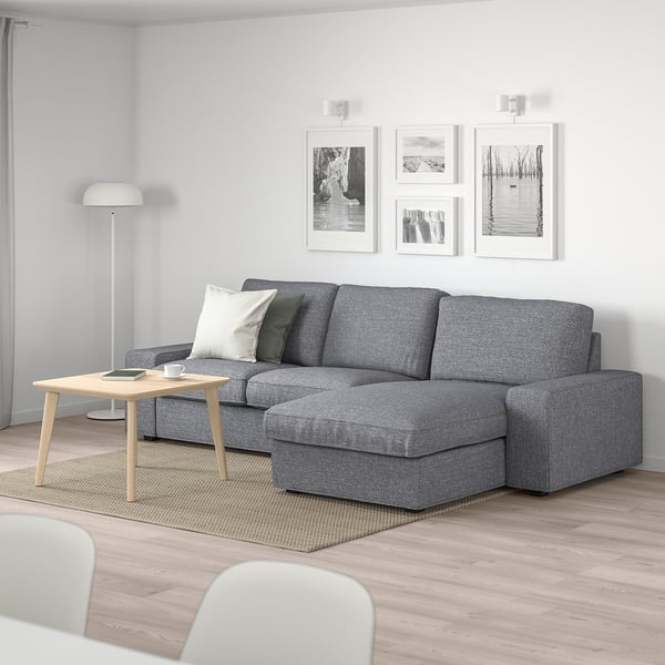 Kivik Divano A 3 Posti Con Chaise Longue Lejde Grigio Nero Ikea It