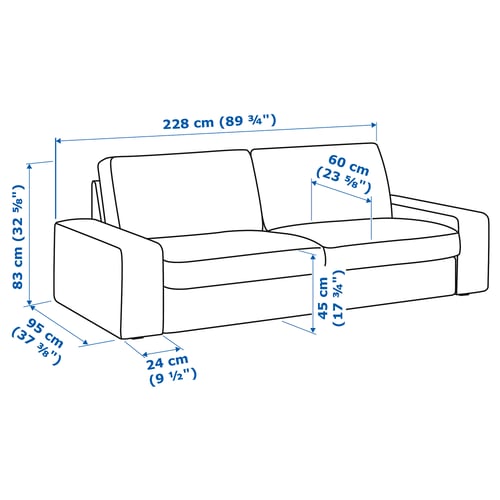 Kivik Divano A 3 Posti Skiftebo Grigio Scuro Ikea It