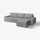 KIVIK Divano a 4 posti con chaise-longue, Tibbleby beige/grigio