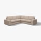 Divano moderno beige KIVIK con braccioli bassi, confortevole, imbottito in misto cotone-poliestere.