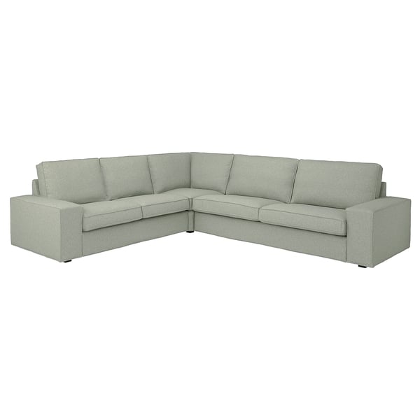 Divano componibile KIVIK, grigio chiaro, elegante e moderno con ampi cuscini, design a forma di L.