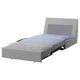 Divano letto grigio KIVIK: rivestimento compatto e morbido, monoposto, design filante per piccoli spazi.