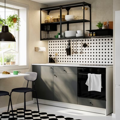 KNOXHULT Cucina, grigio scuro, 180x61x220 cm