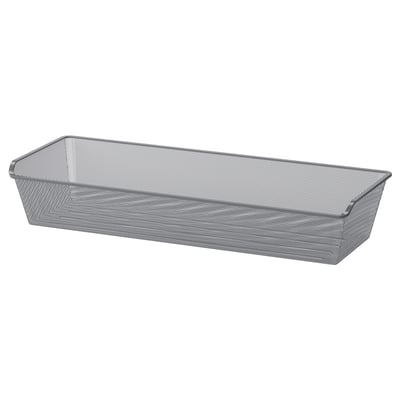Cestello in rete d'acciaio KOMPLEMENT grigio, rettangolare, forato per la circolazione dell'aria.
