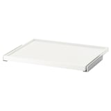 Vassoio estraibile KOMPLEMENT bianco, rettangolare, design elegante, bordi metallici, ideale per riporre l'armadio.